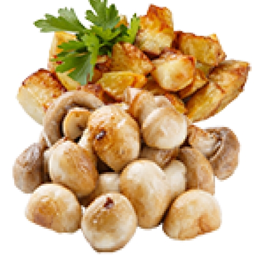 Картофель молодой запеченый с грибами