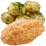 Курино-овощная котлета с отварным картофелем
