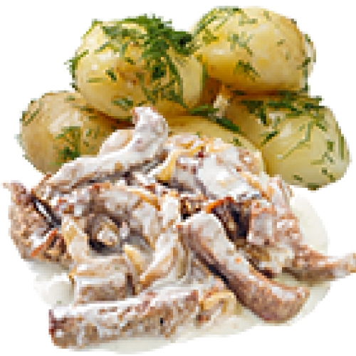 Куриное филе в грибном соусе с отварным картофелем
