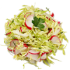 Салат из молодой капусты и редиса с маслом