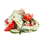 Салат из свежих овощей со сметаной